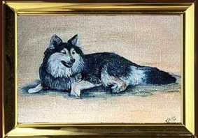 oelbild von dieter stopka,1 hund