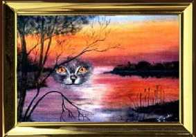oelbild von dieter stopka,sonnenuntergang