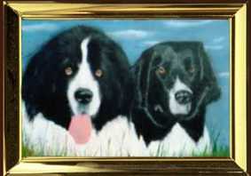 oelbild von dieter stopka,2 hunde