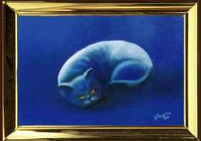 oelbild von dieter stopka,blau